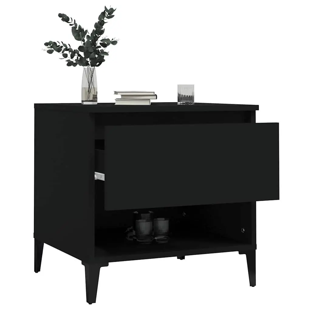 End Tables Black Industrial 50W x 46D x 50H cm Engineered Wood