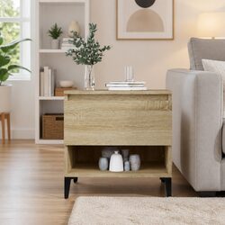 Charming Brown Side Table with Storage Drawer