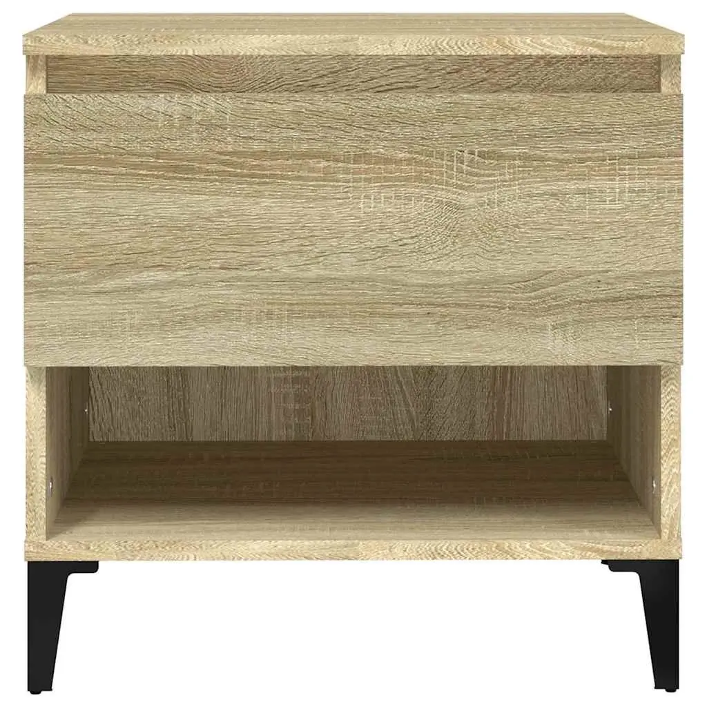 End Tables Brown Engineered Wood 2 Piece Side Tables with Drawer Storage