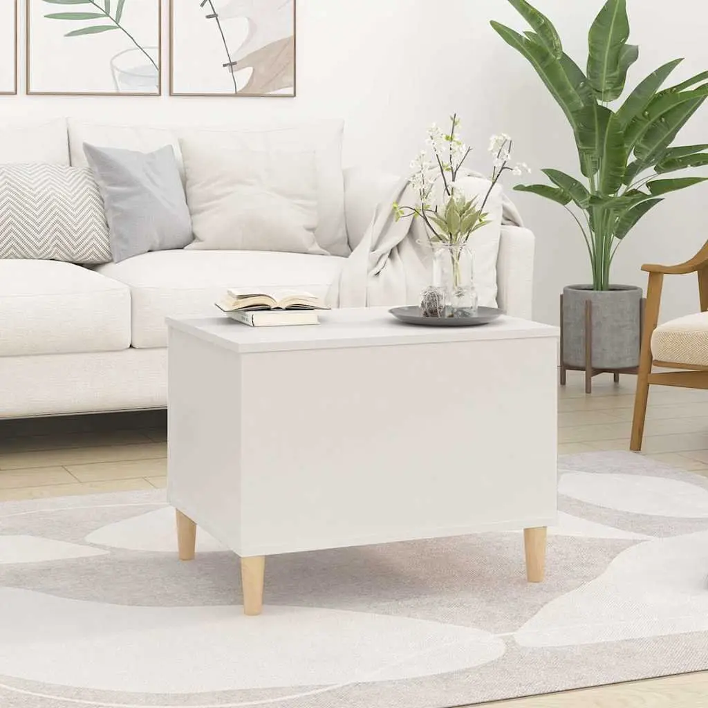 White Lift-Top Coffee Table Engineered Wood 60x44.5x45cm with Hidden Storage