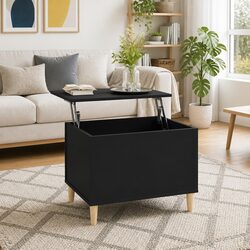 Lift-Top Coffee Table in Black with Storage 60x44.5x45 cm