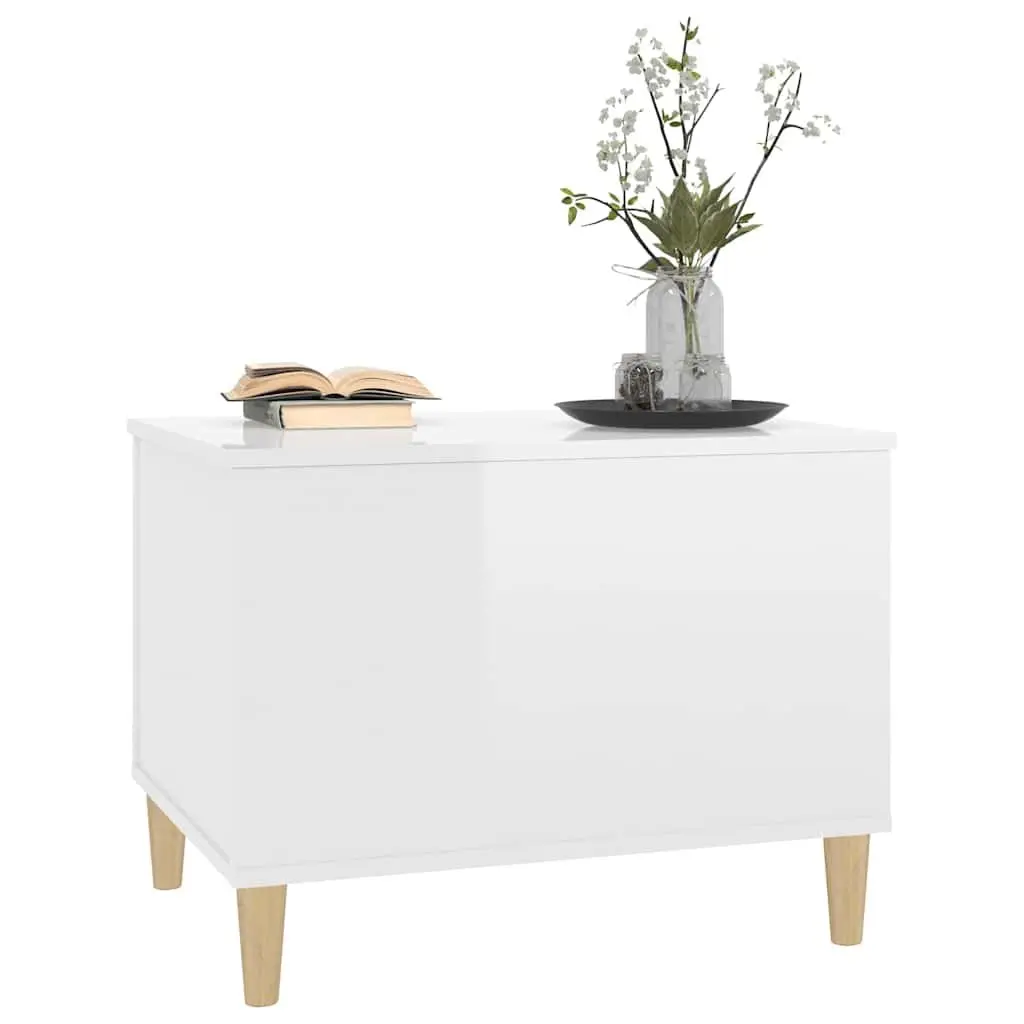 Lift Top Coffee Table White High Gloss Engineered Wood 60x44.5x45cm with Hidden Storage Compartment