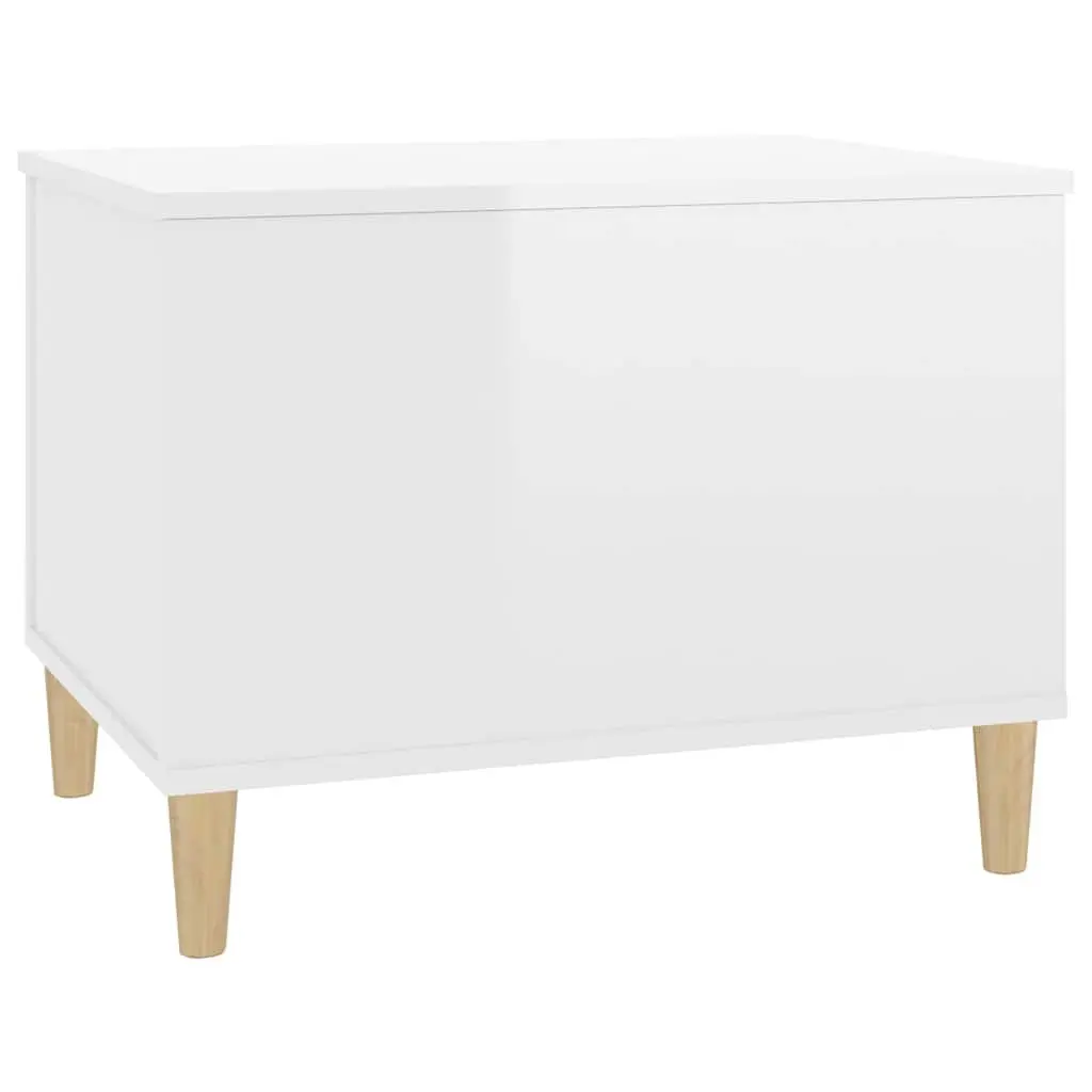 Lift Top Coffee Table White High Gloss Engineered Wood 60x44.5x45cm with Hidden Storage Compartment