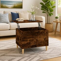 Brown Engineered Wood Lift Top Coffee Table for Living Rooms