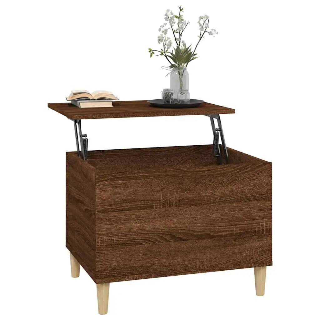 Coffee Table Brown Oak 60x44.5x45cm Lift Top Storage Engineered Wood