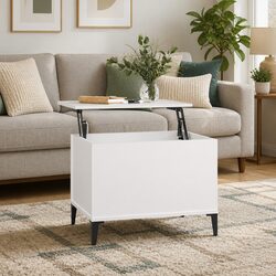 Stylish Lift-Top Coffee Table in White 60x44.5x45cm
