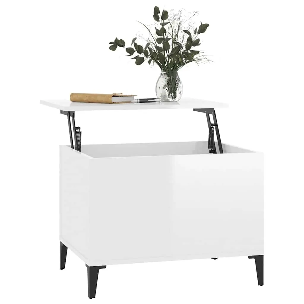 Lift Top Coffee Table with Hidden Storage in White
