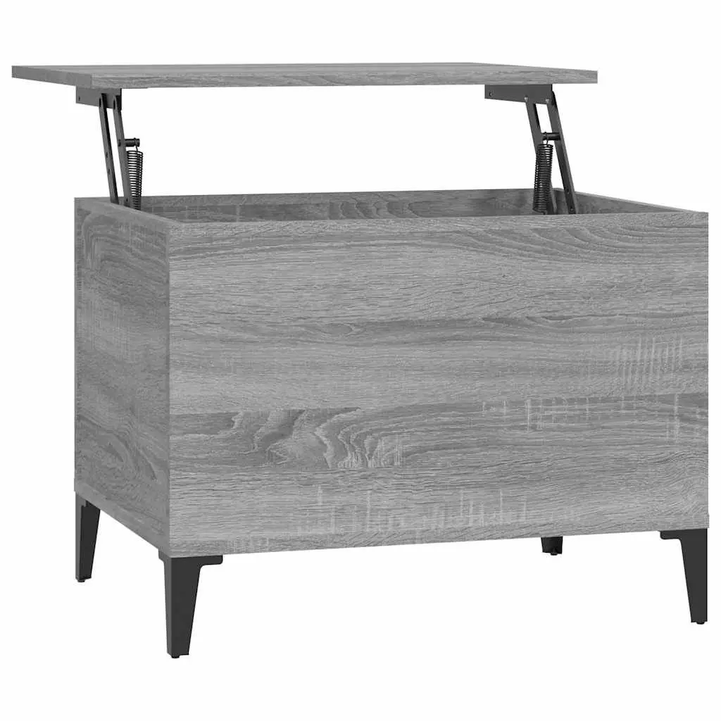 Lift-Top Coffee Table Grey Engineered Wood 60 x 44.5 x 45 cm Storage Compartment