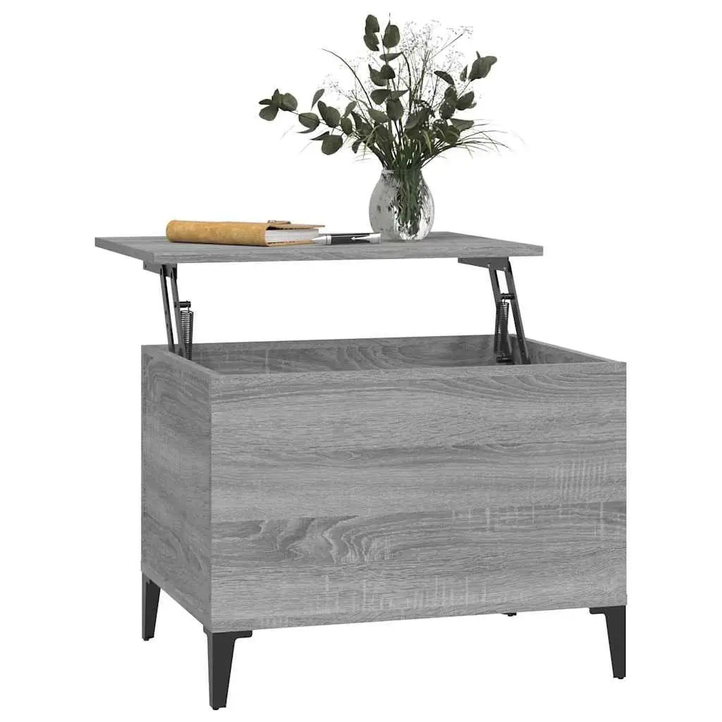 Lift-Top Coffee Table Grey Engineered Wood 60 x 44.5 x 45 cm Storage Compartment