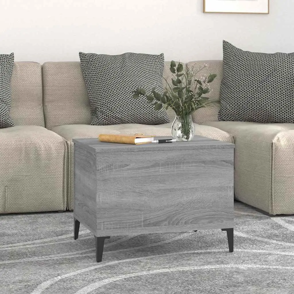 Lift-Top Coffee Table Grey Engineered Wood 60 x 44.5 x 45 cm Storage Compartment