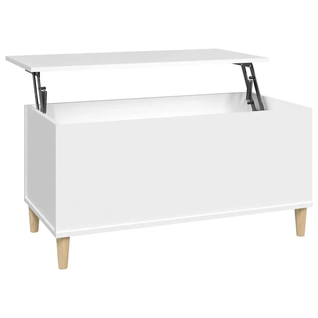 Lift-Top Coffee Table White Engineered Wood 90L x 44.5W x 45H cm