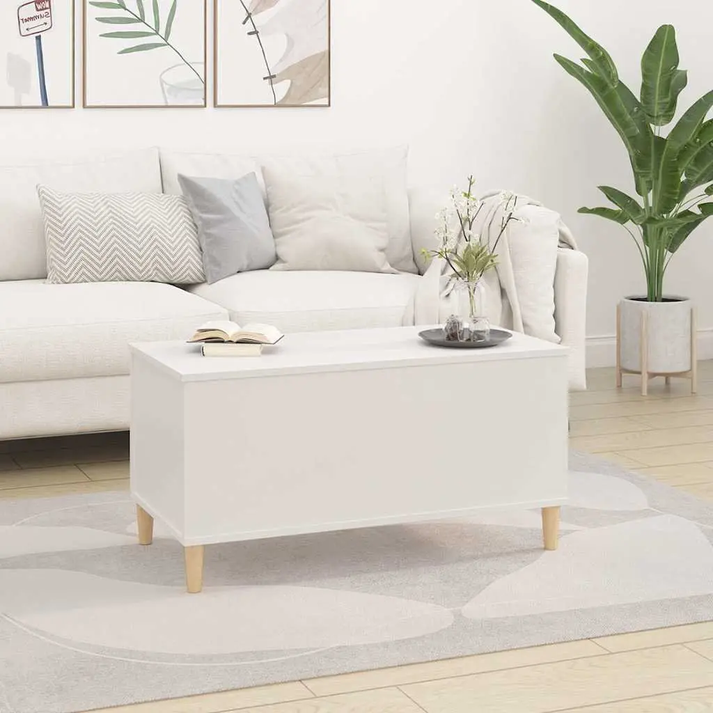 Lift-Top Coffee Table White Engineered Wood 90L x 44.5W x 45H cm