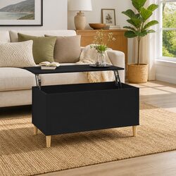 Lift Top Coffee Table in Black Engineered Wood