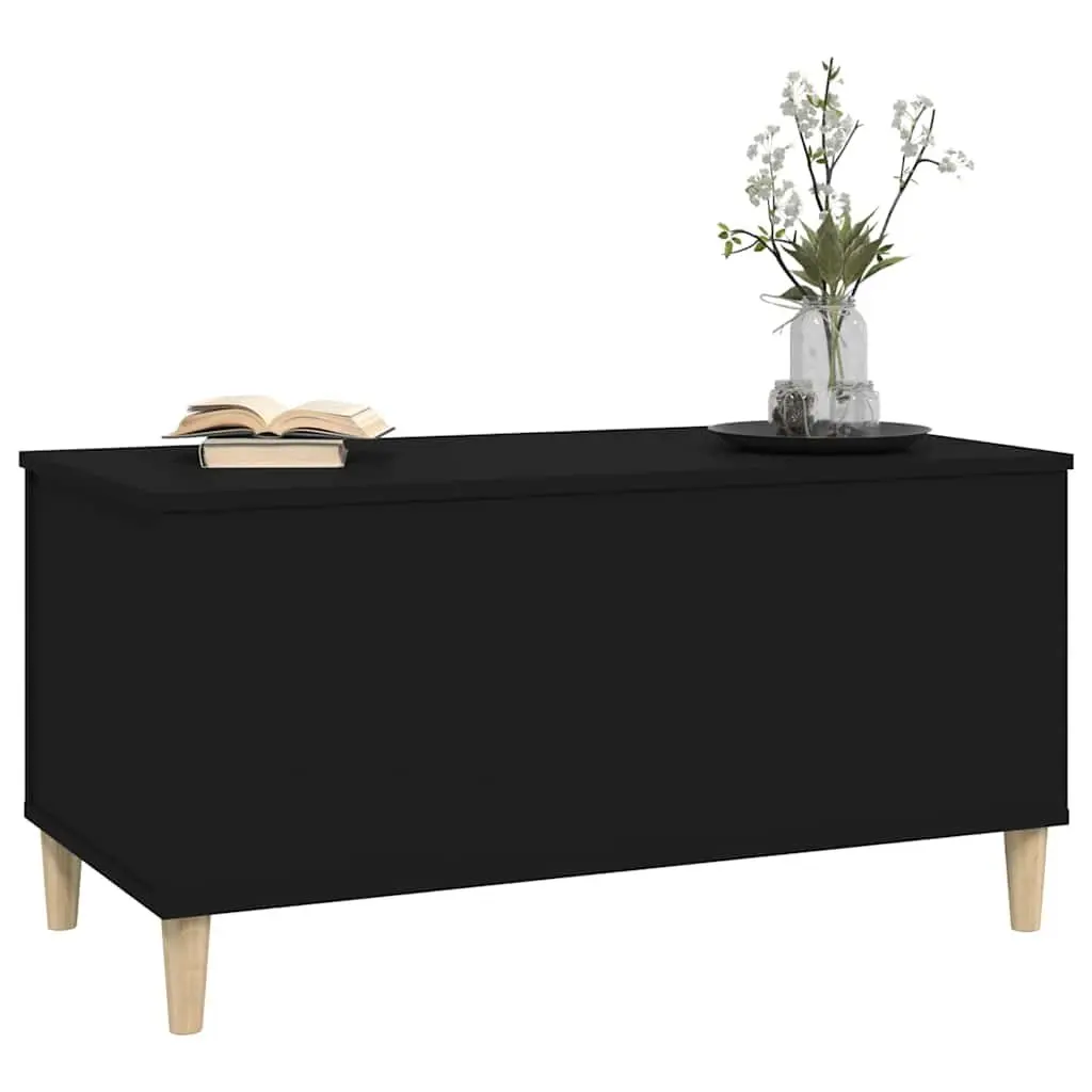 Lift Top Black Coffee Table Engineered Wood Storage Compartment 90L x 44.5W x 45H cm
