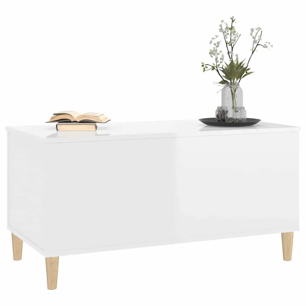 Lift Top Coffee Table in White High Gloss with Storage