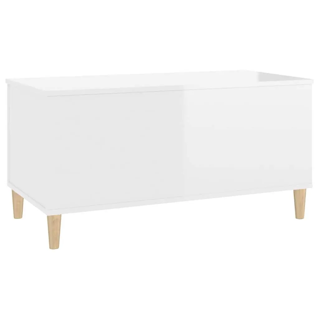 Lift Top Coffee Table in White High Gloss with Storage
