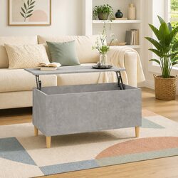 Grey Lift Top Coffee Table with Storage Compartment