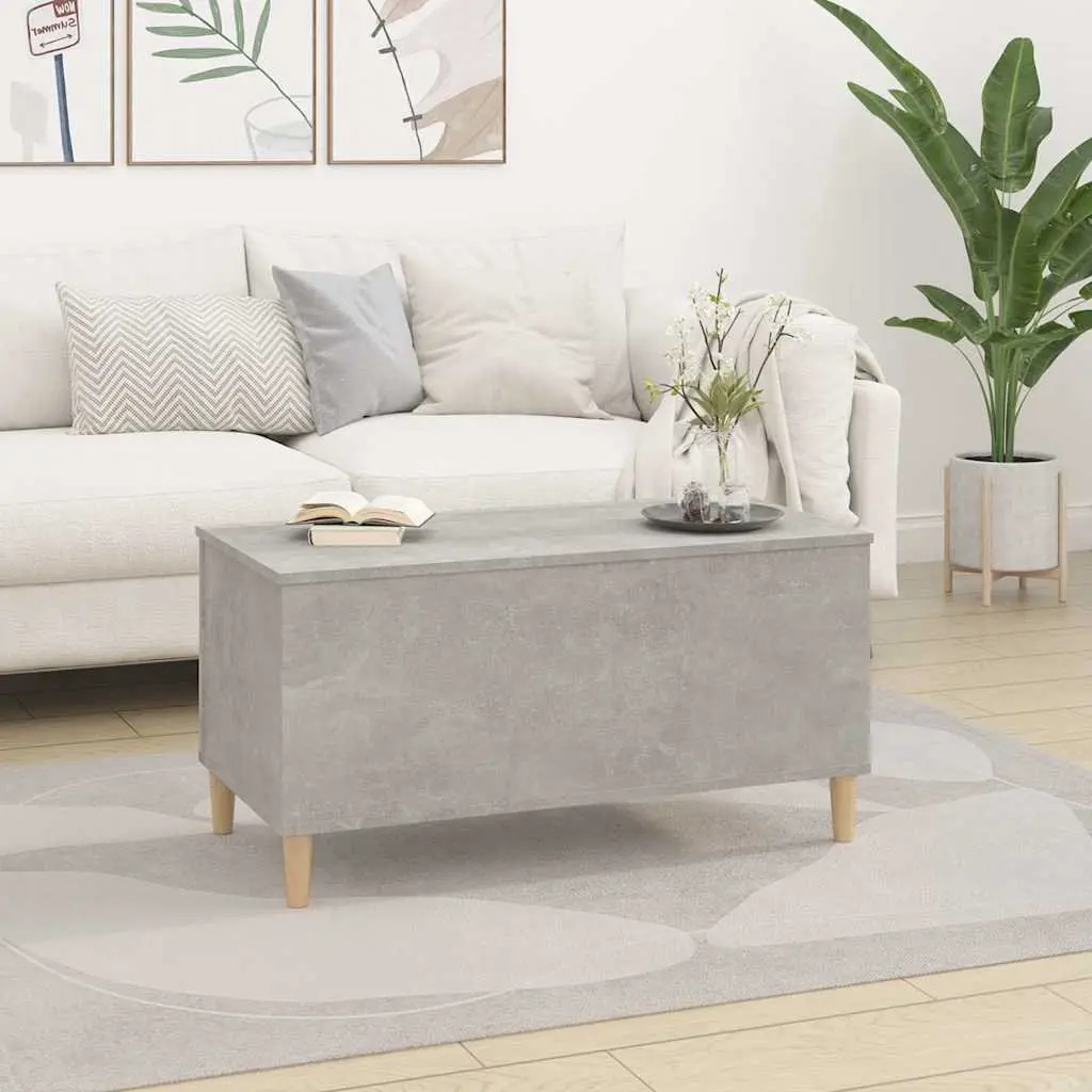 Lift Coffee Table Grey Engineered Wood Adjustable Height with Hidden Storage Compartment 90x44.5x45cm