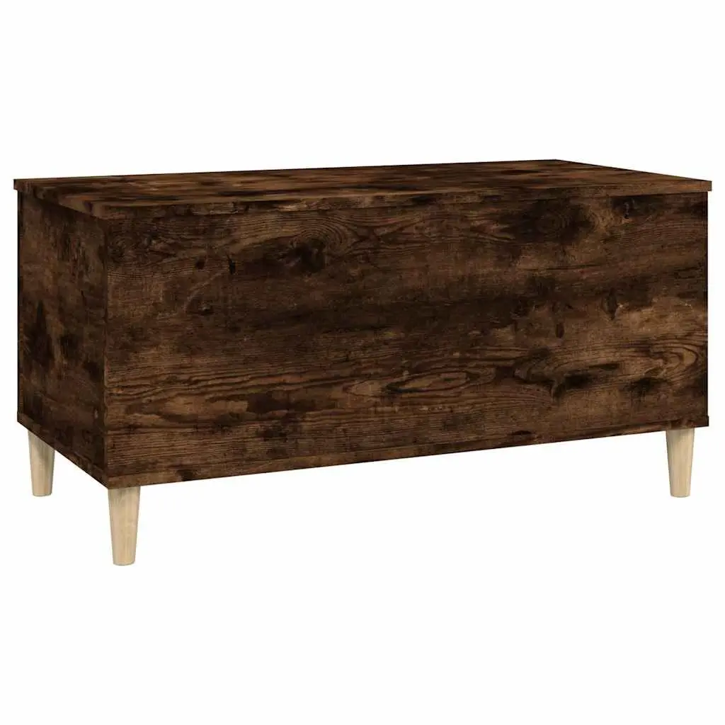 Lift Top Coffee Table Smoked Oak Brown Engineered Wood Hidden Storage Organizer