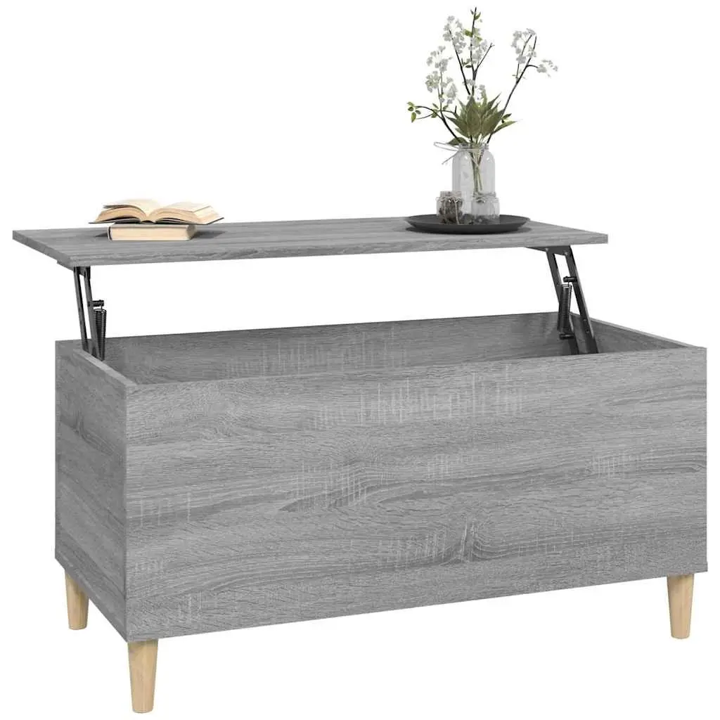 Lift-Top Coffee Table Grey Sonoma Engineered Wood Storage Compartment Living