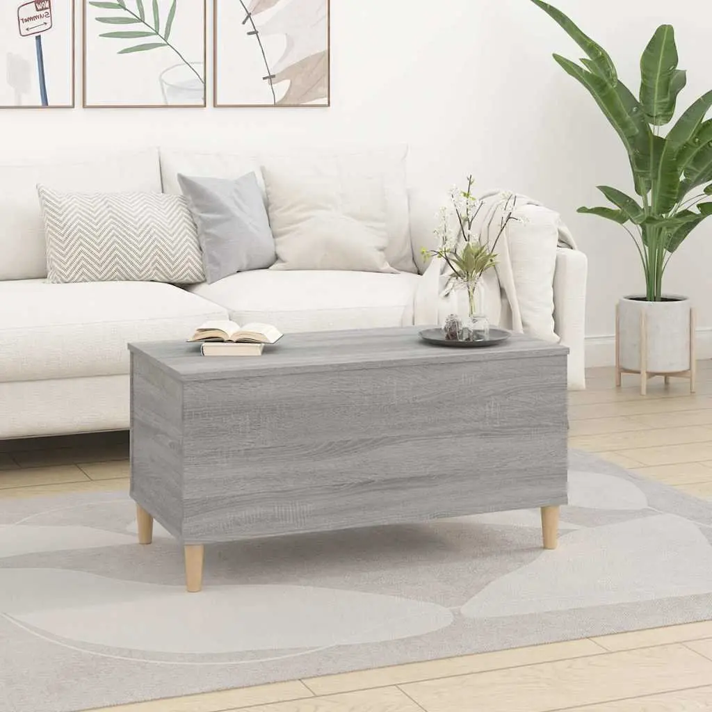 Lift-Top Coffee Table Grey Sonoma Engineered Wood Storage Compartment Living