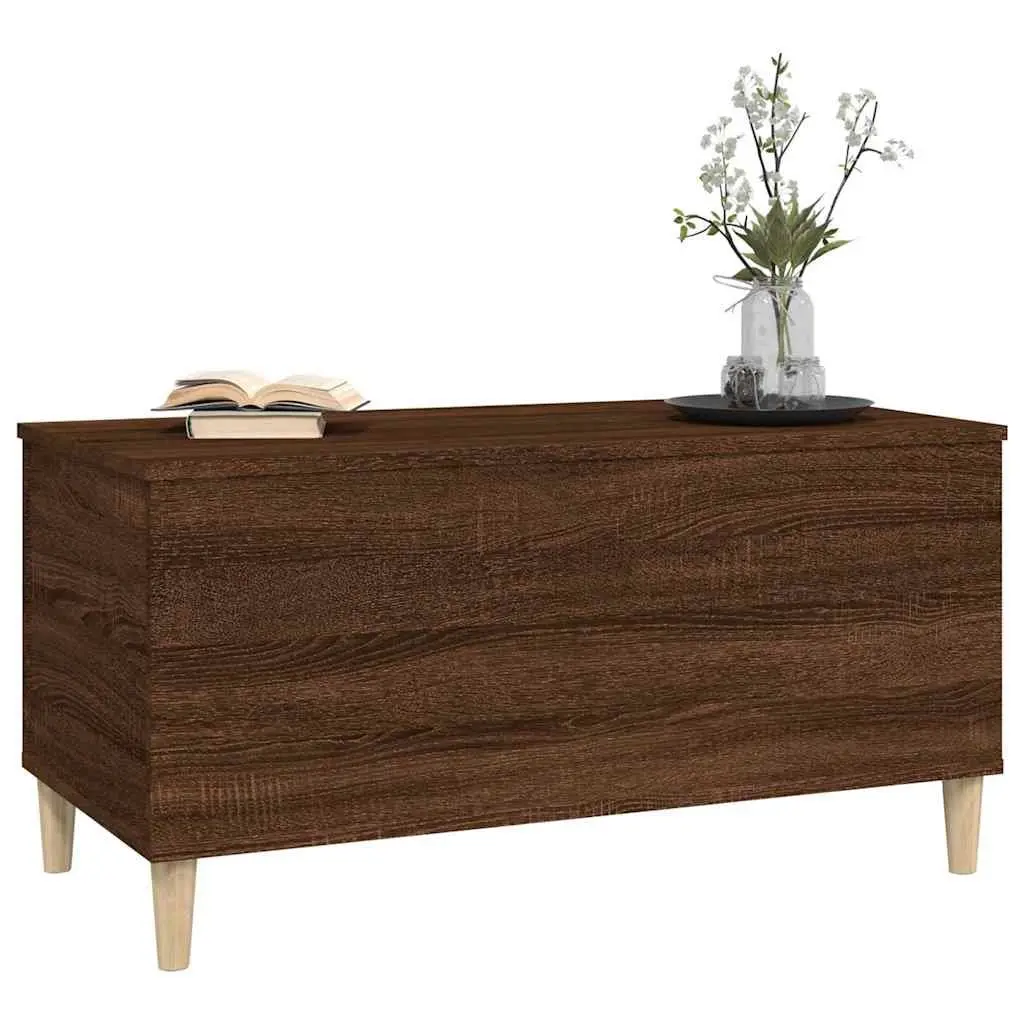 Lift-Top Coffee Table Brown Oak Engineered Wood Storage 90x44.5x45cm