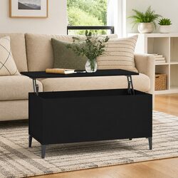 Lift-Top Coffee Table in Black with Hidden Storage
