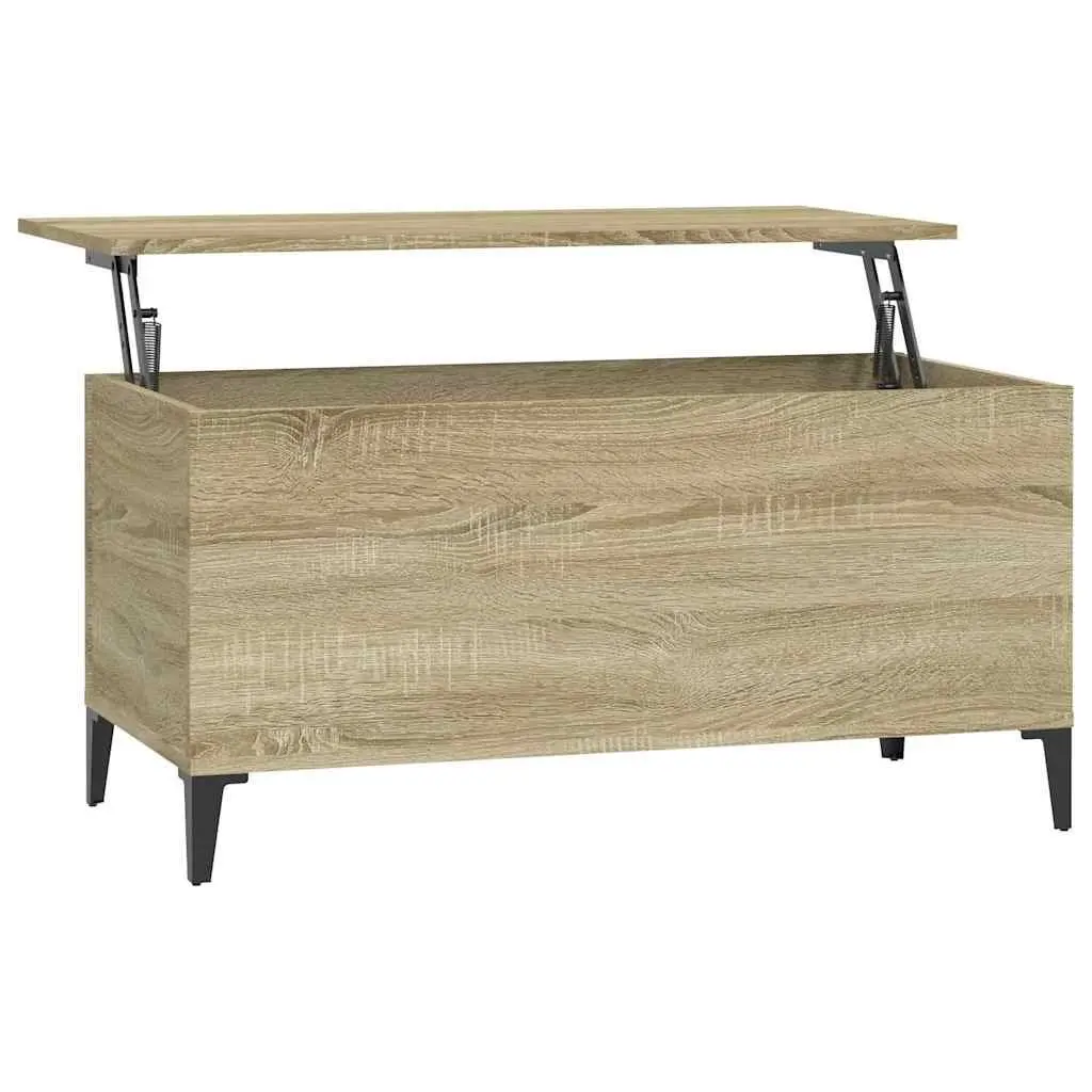 Lift Top Coffee Table Brown Engineered Wood 90L x 44.5W x 45H cm Storage Sofa Side Table