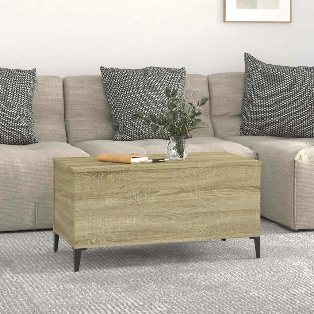 Lift Top Coffee Table Brown Engineered Wood 90L x 44.5W x 45H cm Storage Sofa Side Table