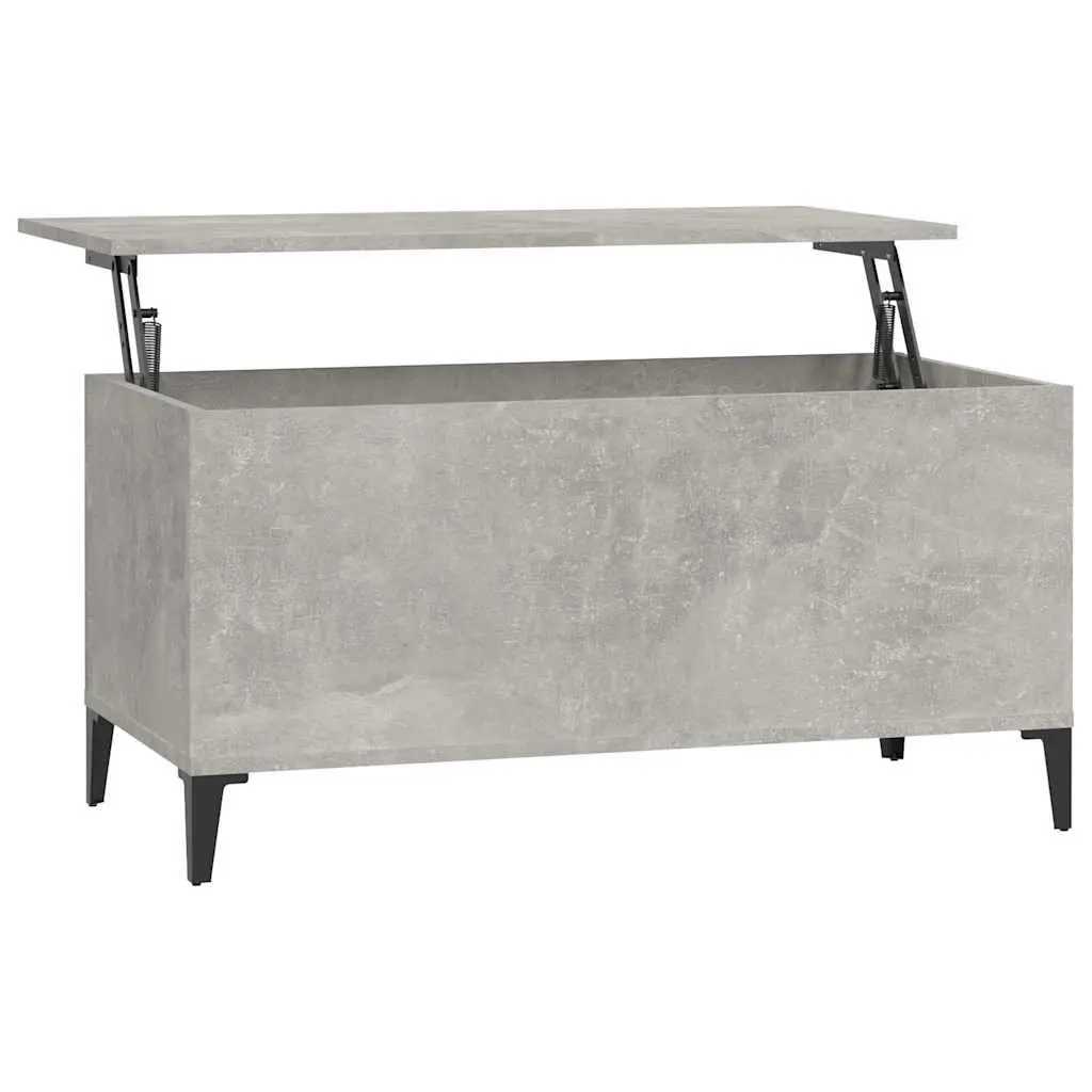 Lift-Top Coffee Table Grey Engineered Wood Storage Compartment Living Room