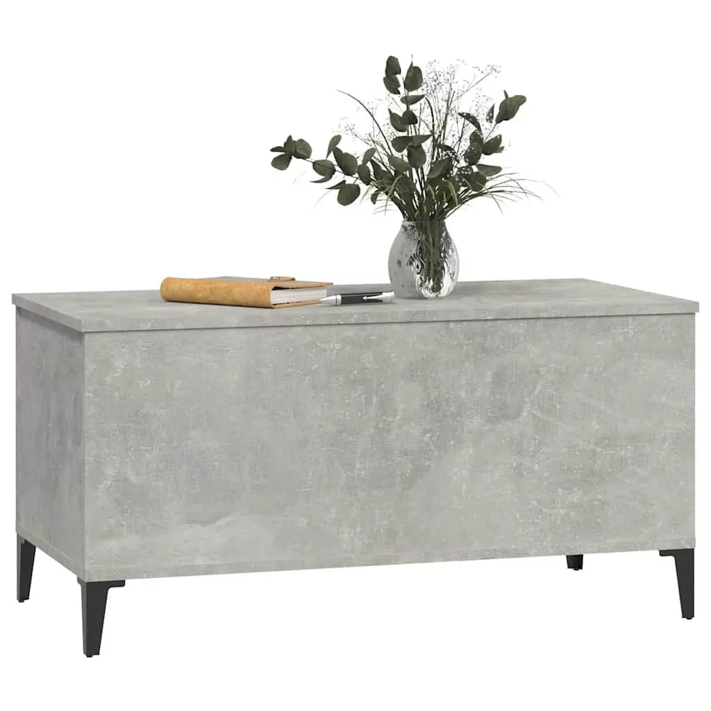 Lift-Top Coffee Table Grey Engineered Wood Storage Compartment Living Room