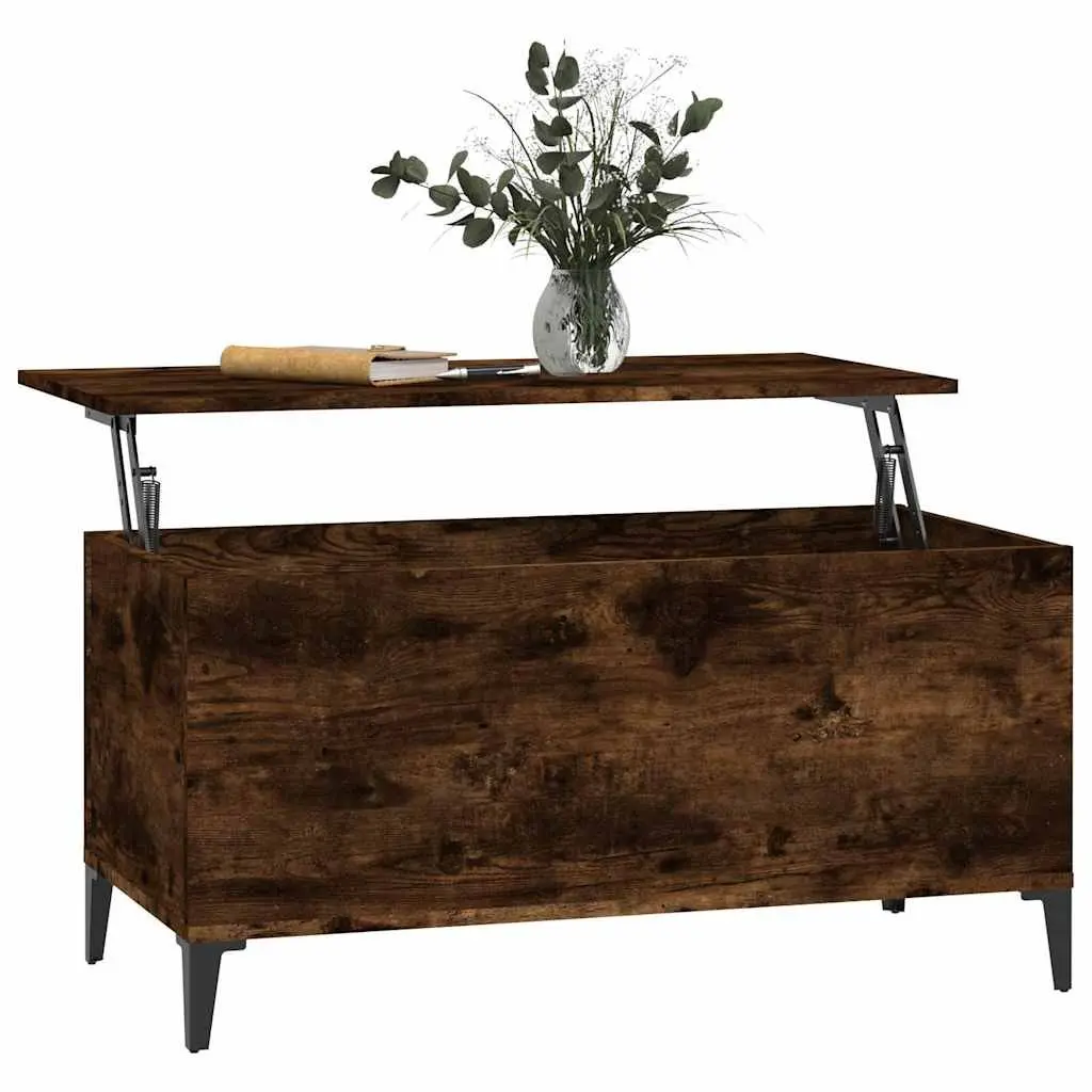 Lift-Top Coffee Table Modern Brown Engineered Wood 90L x 44.5W x 45H cm