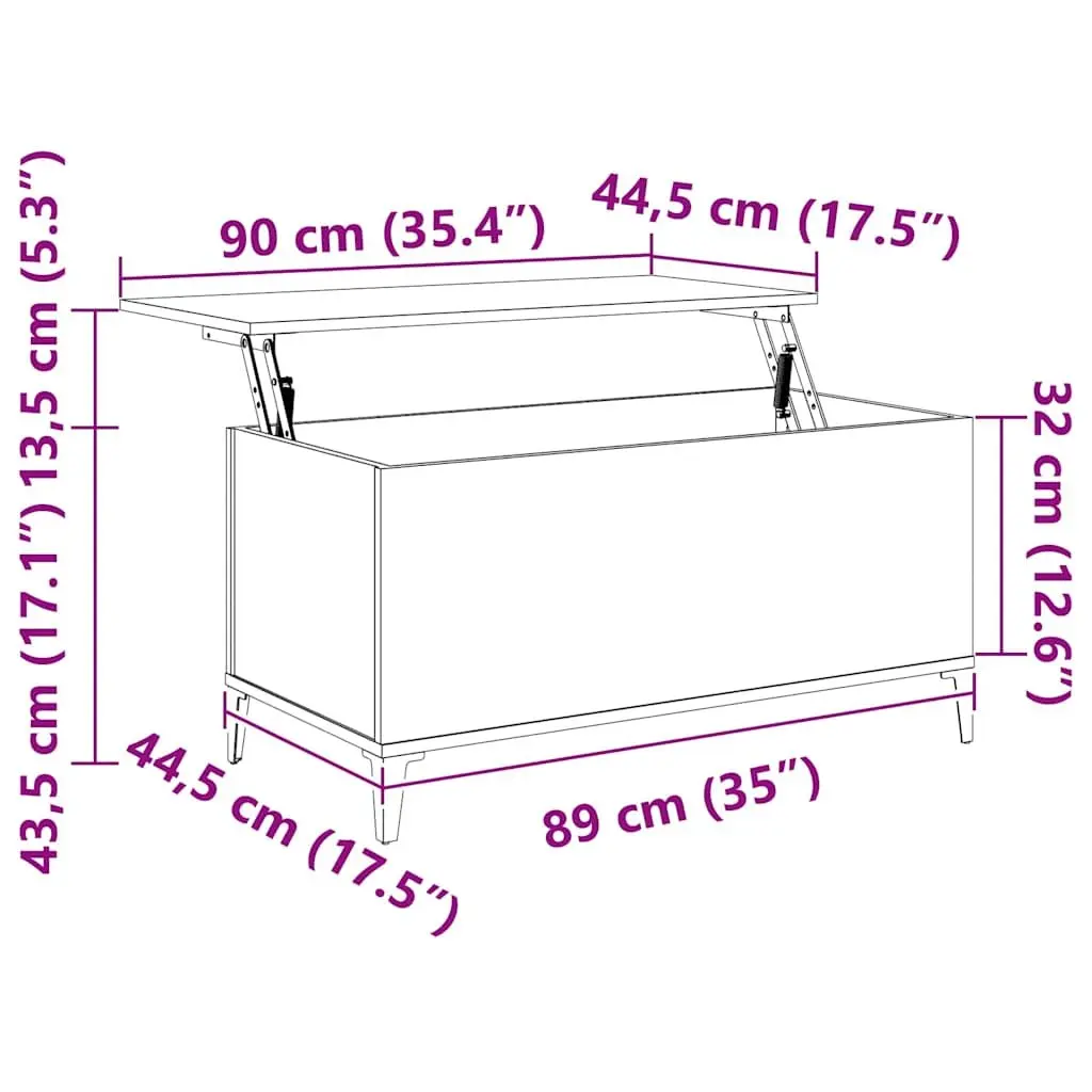 Grey Sonoma Lift-Top Coffee Table with Storage