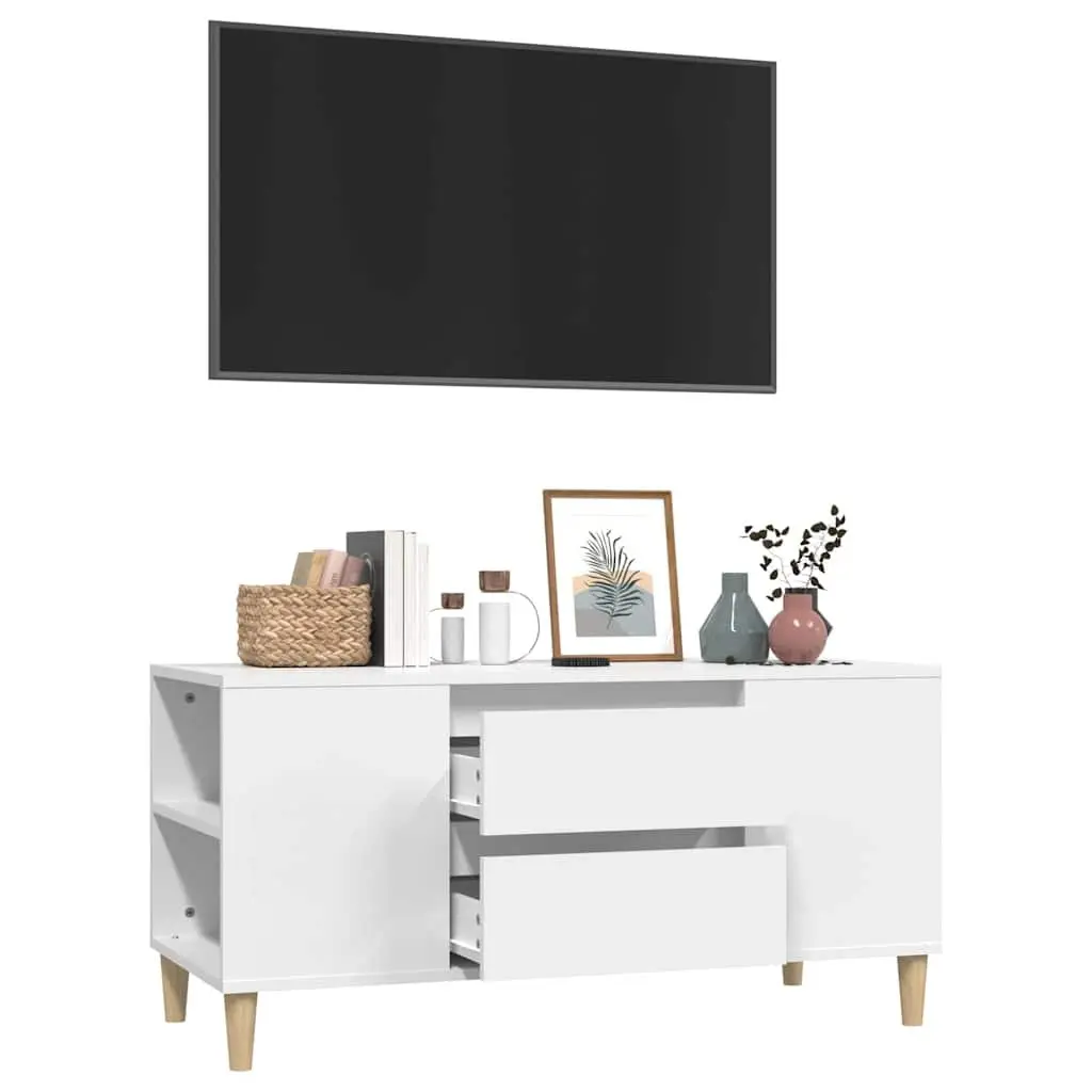 Scandinavian White TV Cabinet 102x44.5x50cm