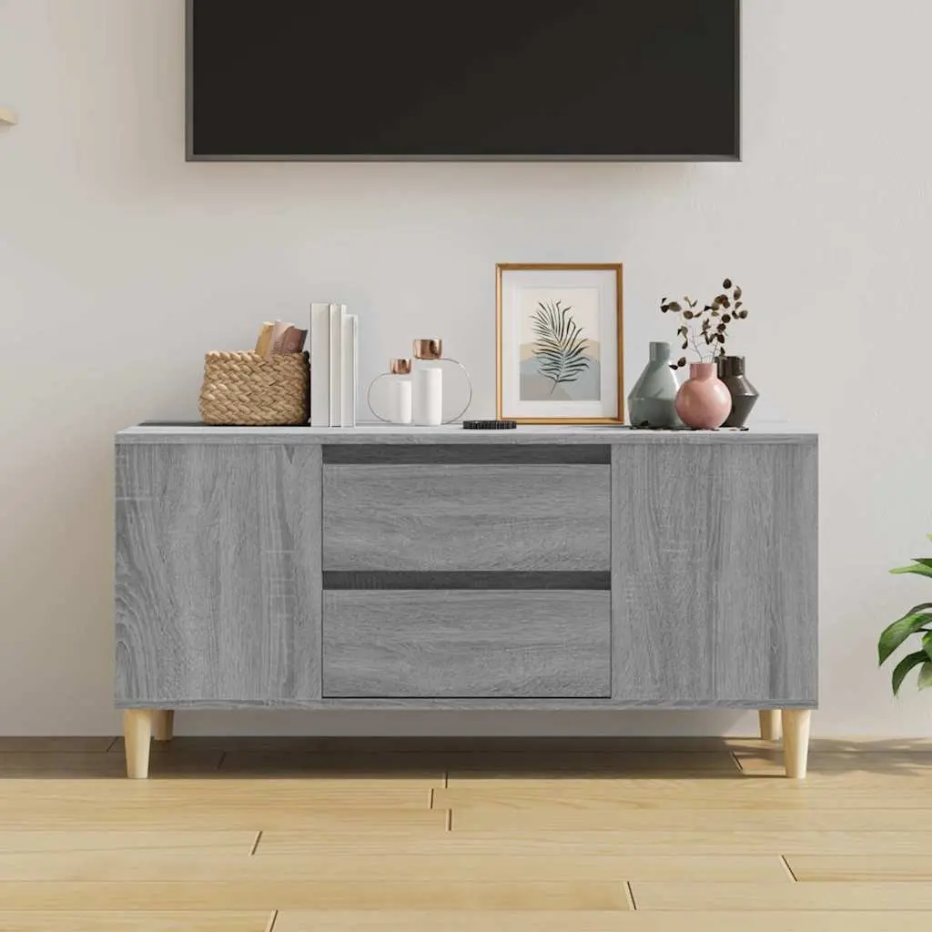 TV Cabinet Grey Sonoma Engineered Wood 102x44.5x50cm Storage Unit Drawers