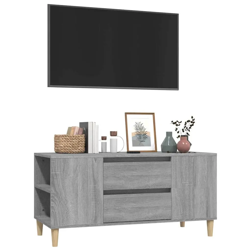 TV Cabinet Grey Sonoma Engineered Wood 102x44.5x50cm Storage Unit Drawers