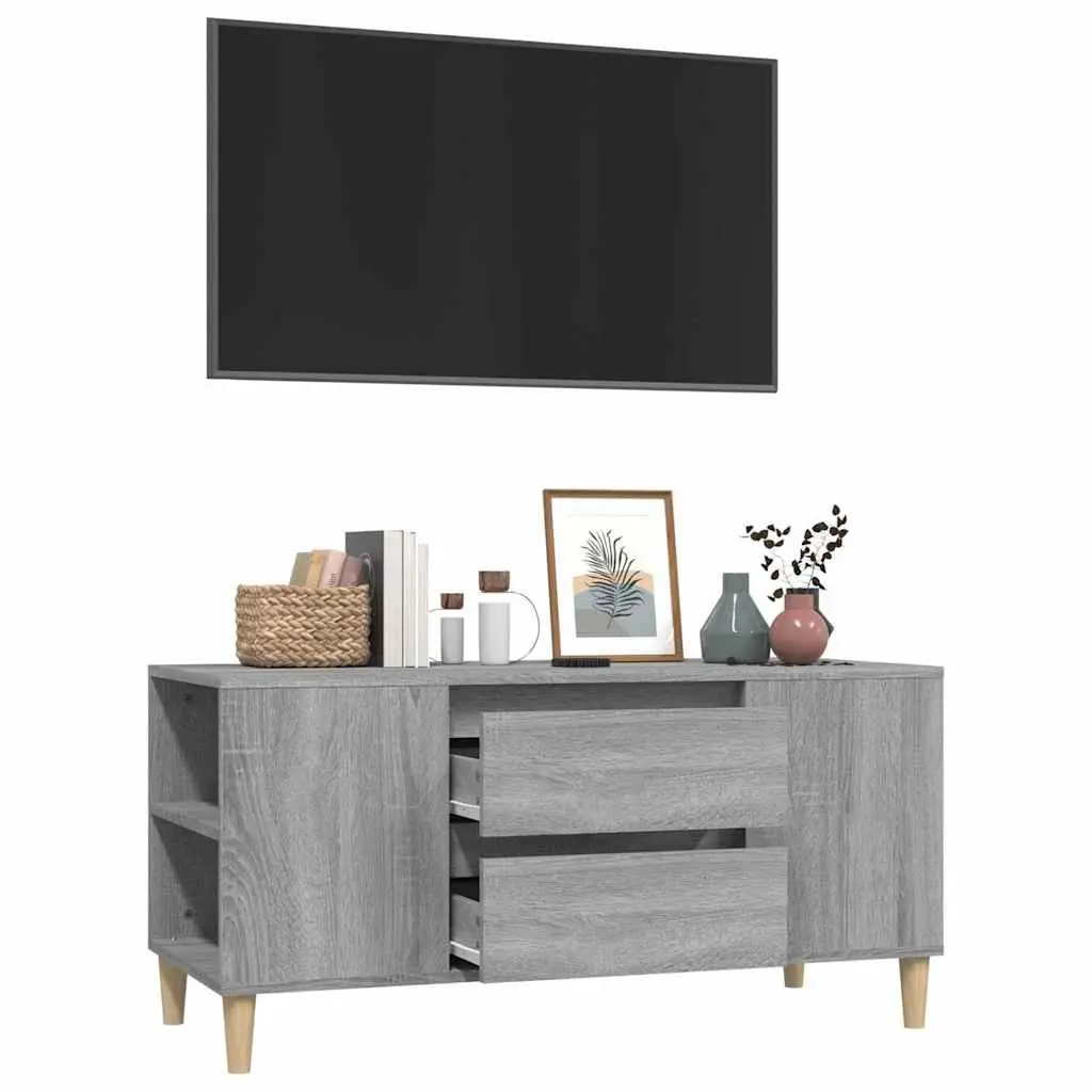 TV Cabinet Grey Sonoma Engineered Wood 102x44.5x50cm Storage Unit Drawers