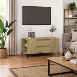 Sonoma Oak Brown Engineered Wood TV Cabinet with Drawers