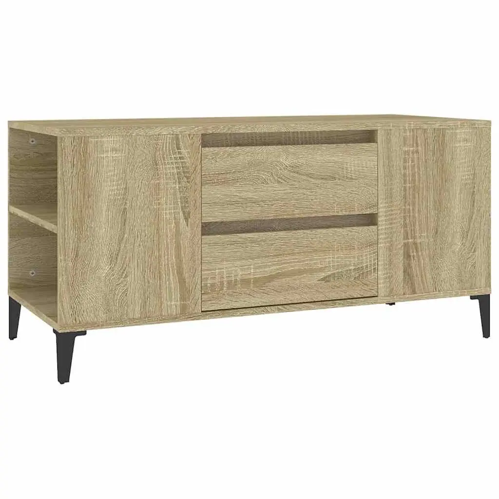 TV Cabinet Industrial Style Brown Sonoma Oak Engineered Wood Storage Unit with Drawers