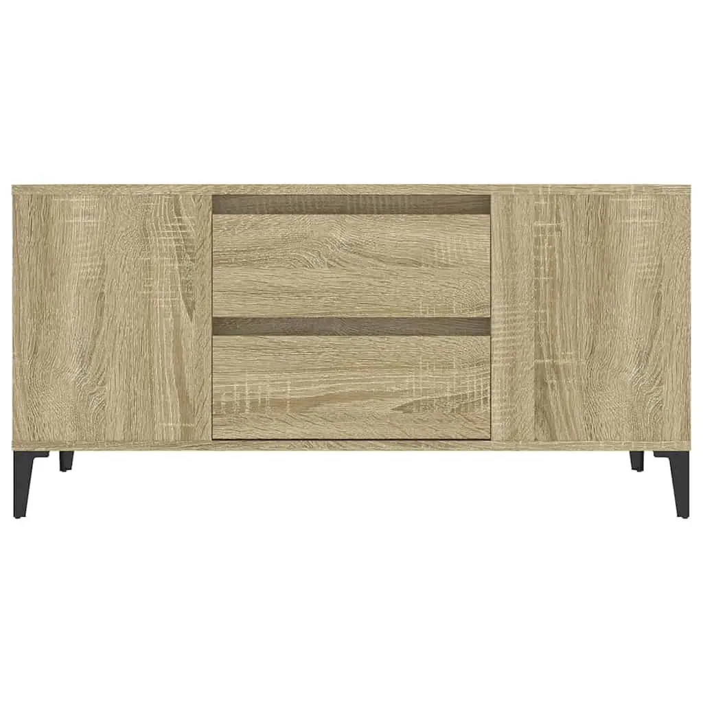 TV Cabinet Industrial Style Brown Sonoma Oak Engineered Wood Storage Unit with Drawers