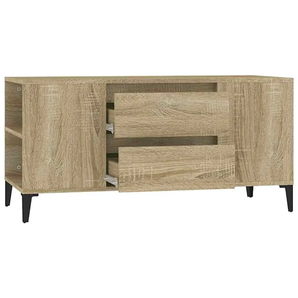 TV Cabinet Industrial Style Brown Sonoma Oak Engineered Wood Storage Unit with Drawers