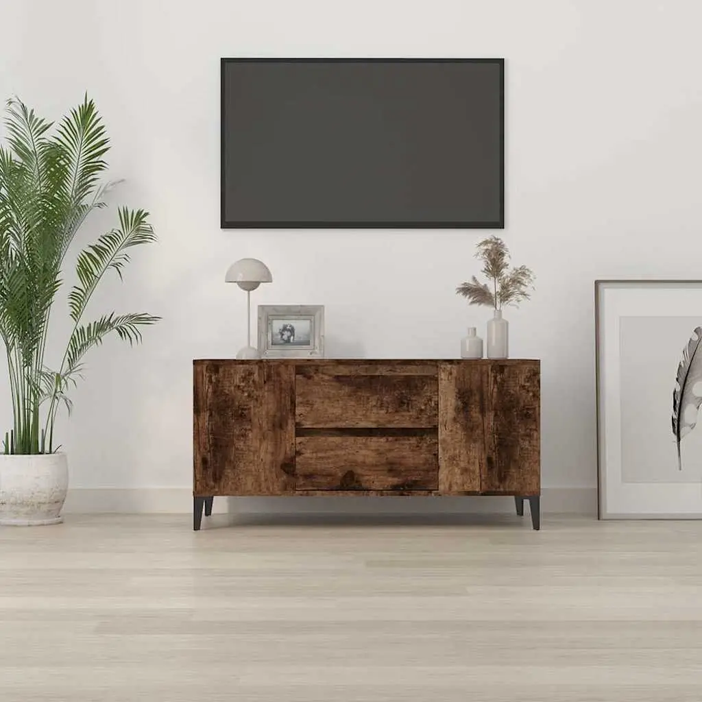 Brown Engineered Wood TV Cabinet for Living Spaces
