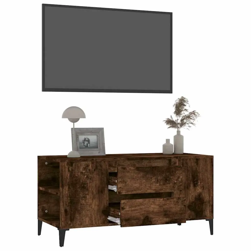 Brown Engineered Wood TV Cabinet for Living Spaces