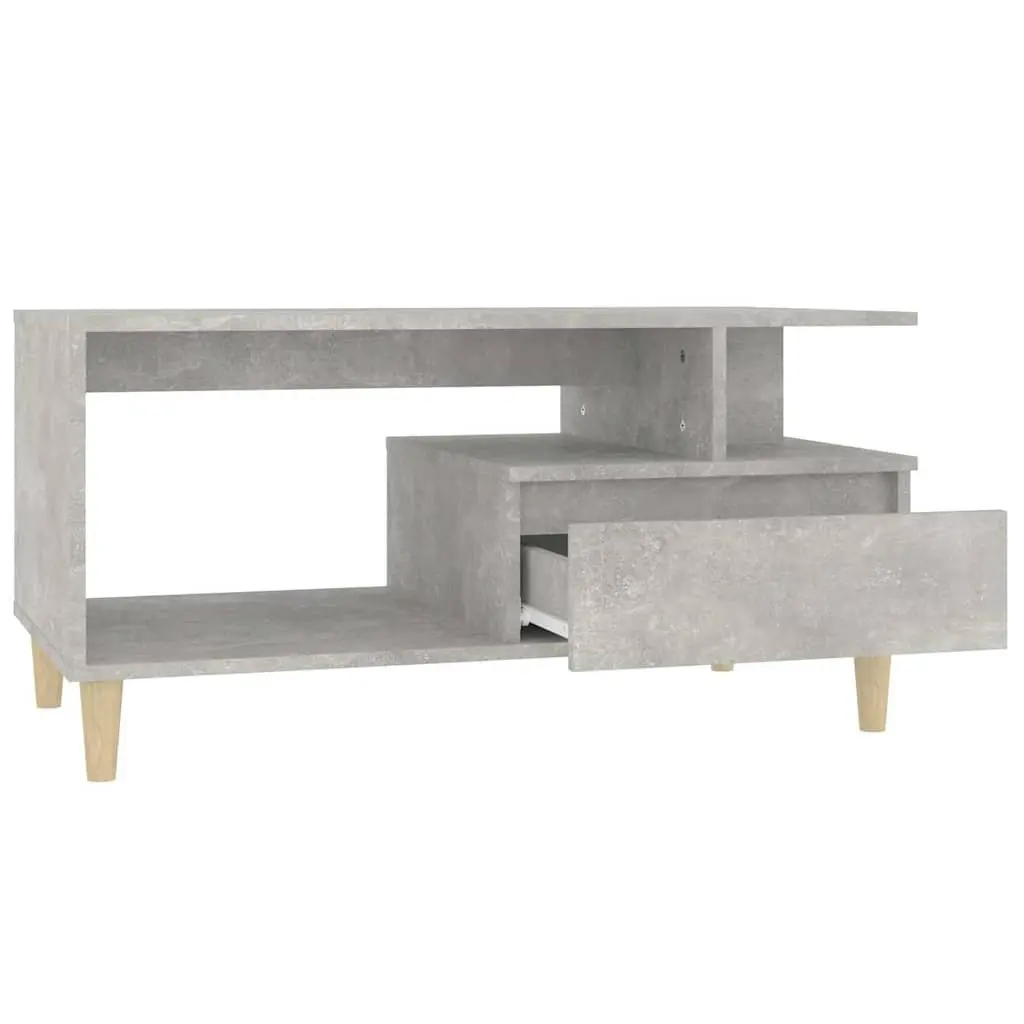 Grey Engineered Wood Coffee Table with Storage Options