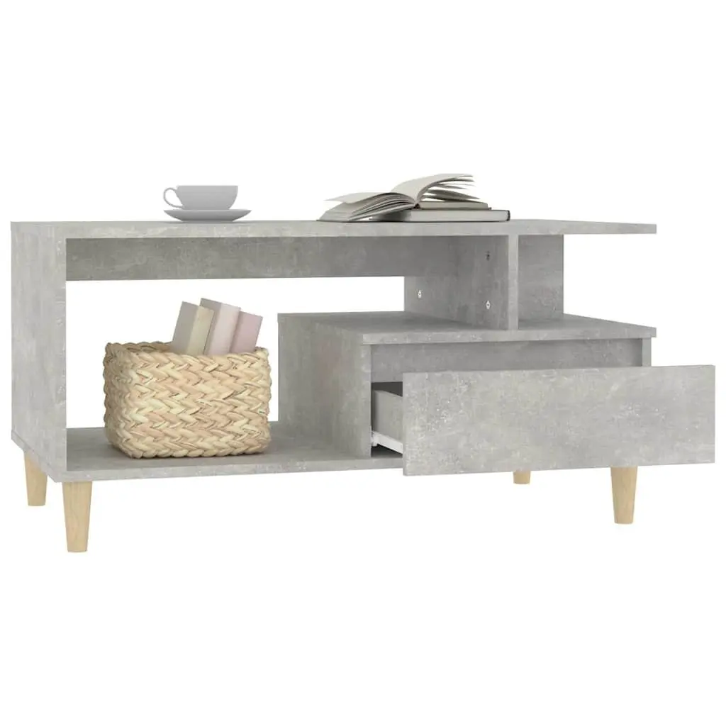 Grey Engineered Wood Coffee Table with Storage Options