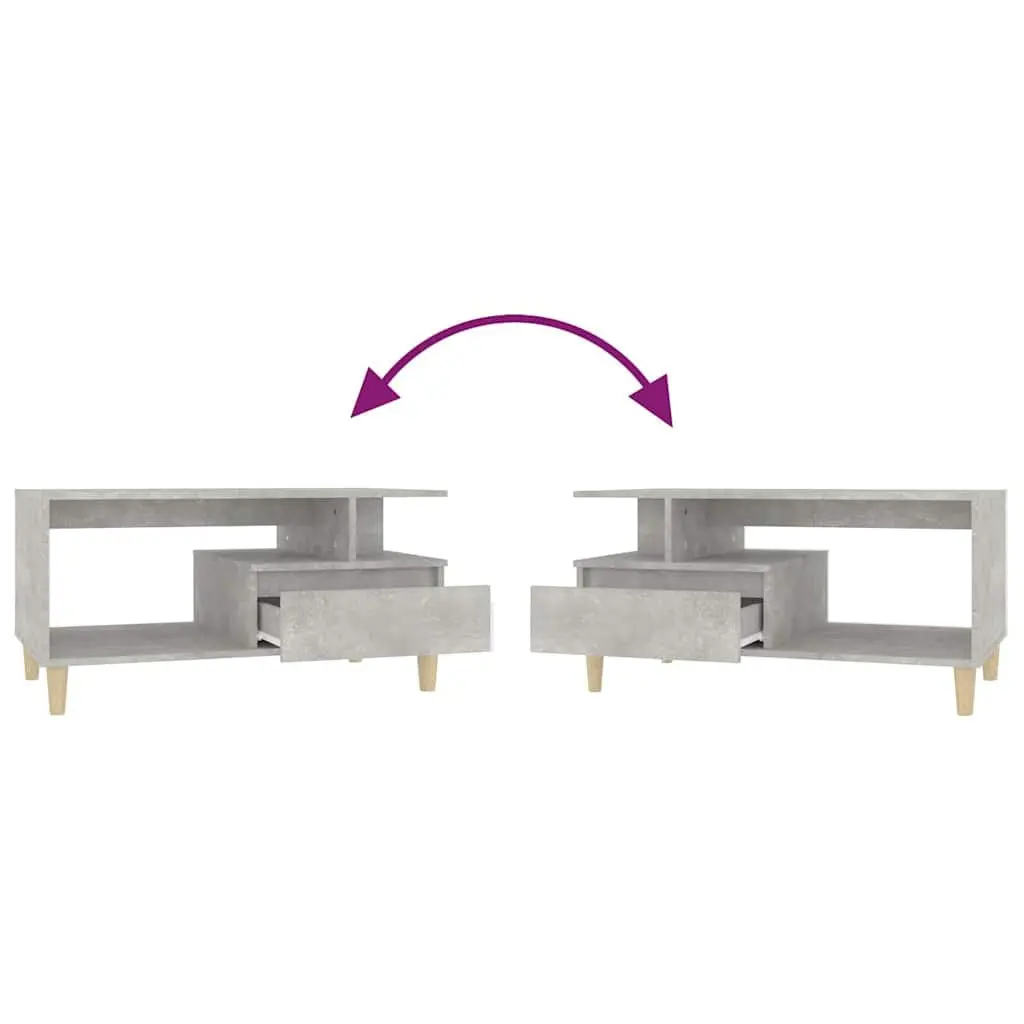 Grey Engineered Wood Coffee Table with Storage Options