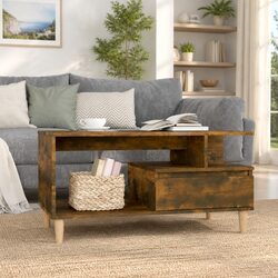 Smoked Oak Coffee Table with Drawer Storage