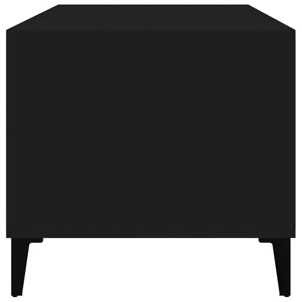 Black Engineered Wood Coffee Table for Living Room
