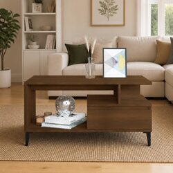 Elegant Brown Oak Coffee Table for Living Rooms