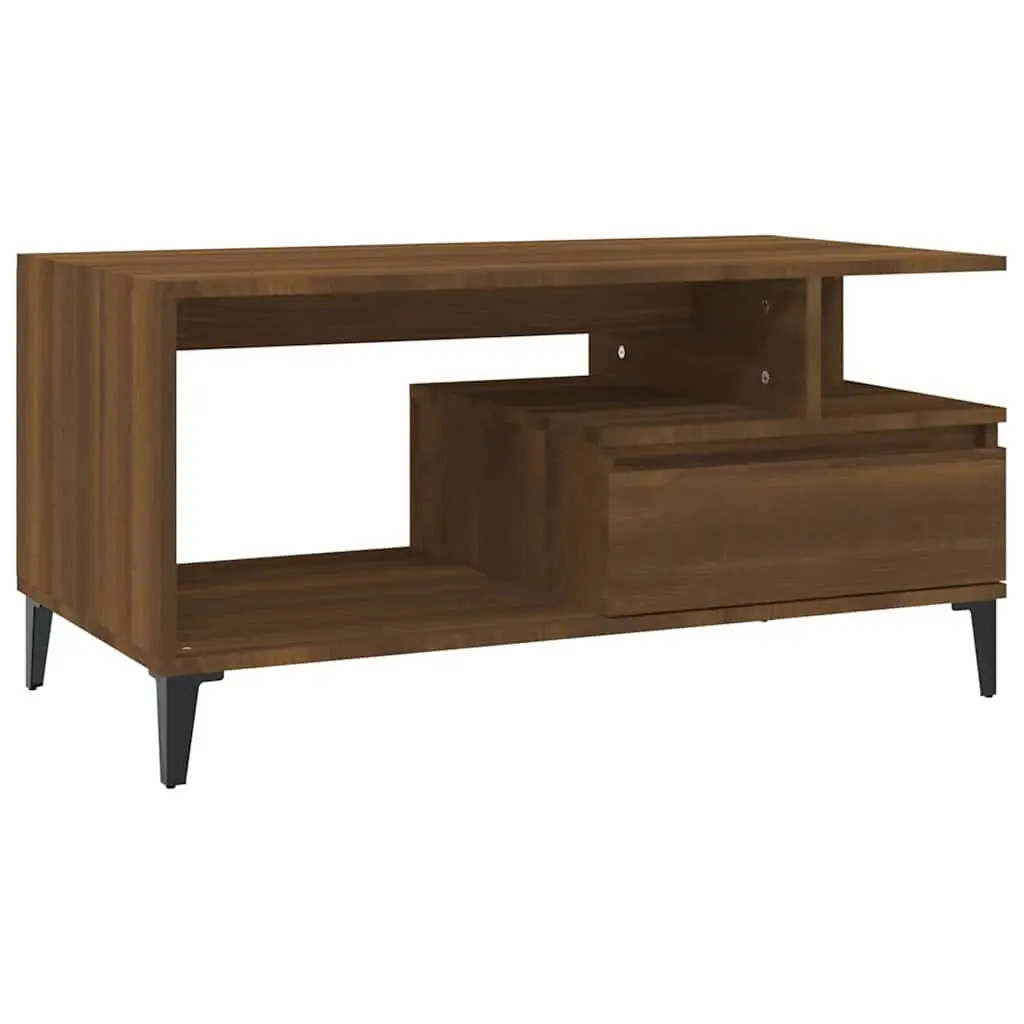 Brown Oak Coffee Table for Living Rooms